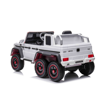 Mercedes G63 AMG Autko na akumulator Biały + Pilot + 6 kół EVA + Wolny Start + MP3 LED